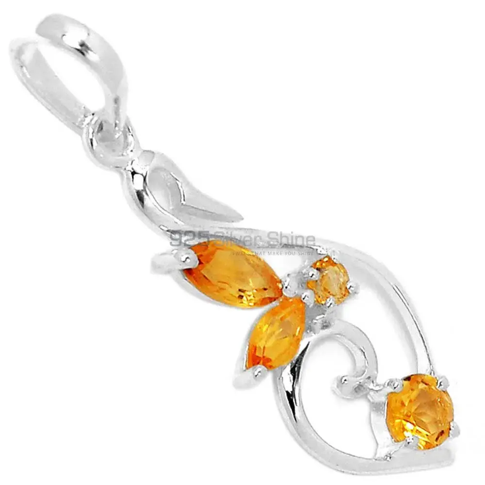 925 Fine Silver Pendants In Citrine Gemstone Jewelry 925SP288-2