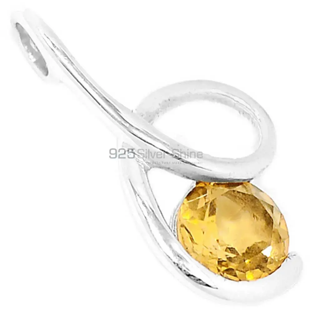 925 Fine Silver Pendants In Citrine Gemstone Jewelry 925SSP302-2