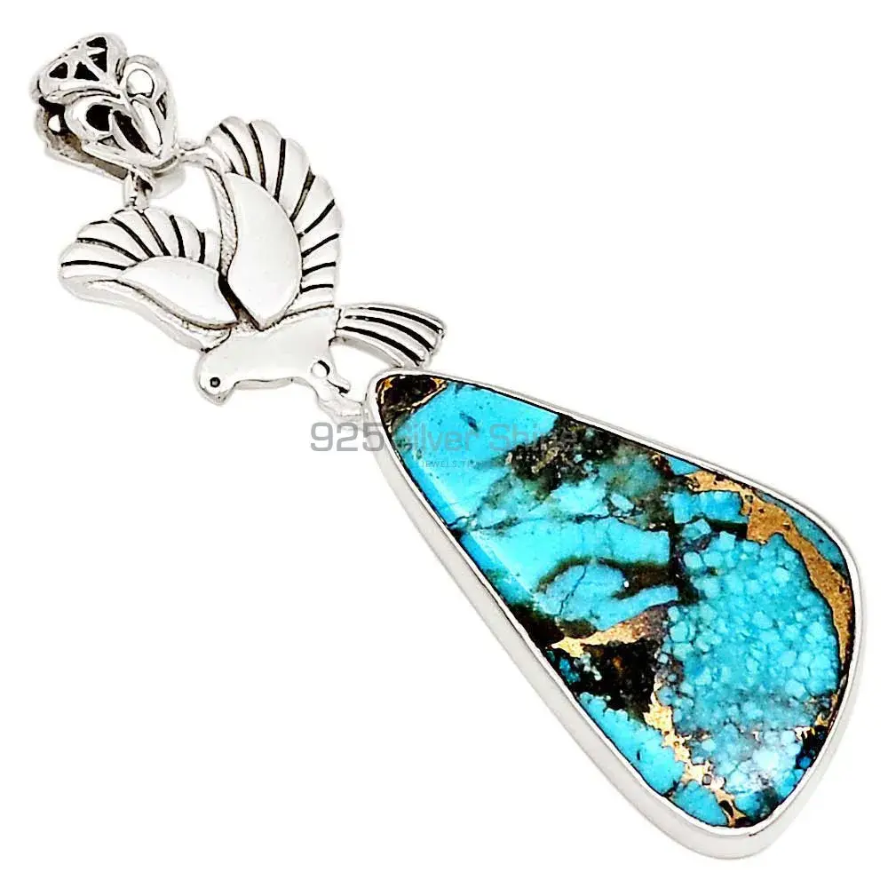 925 Fine Silver Pendants In Copper Turquoise Gemstone Jewelry 925SP190-4_0