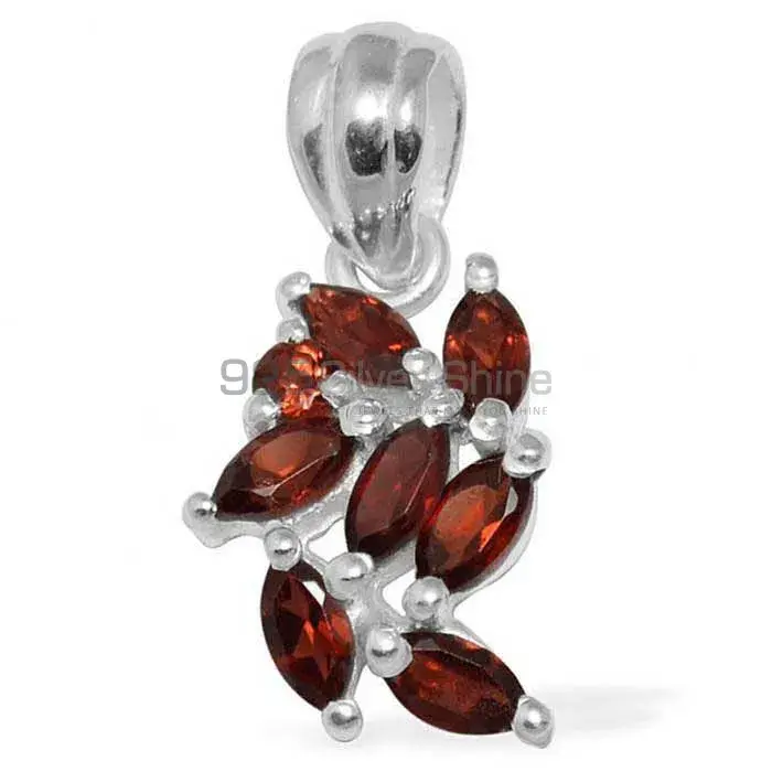 925 Fine Silver Pendants In Garnet Gemstone Jewelry 925SP1520_0