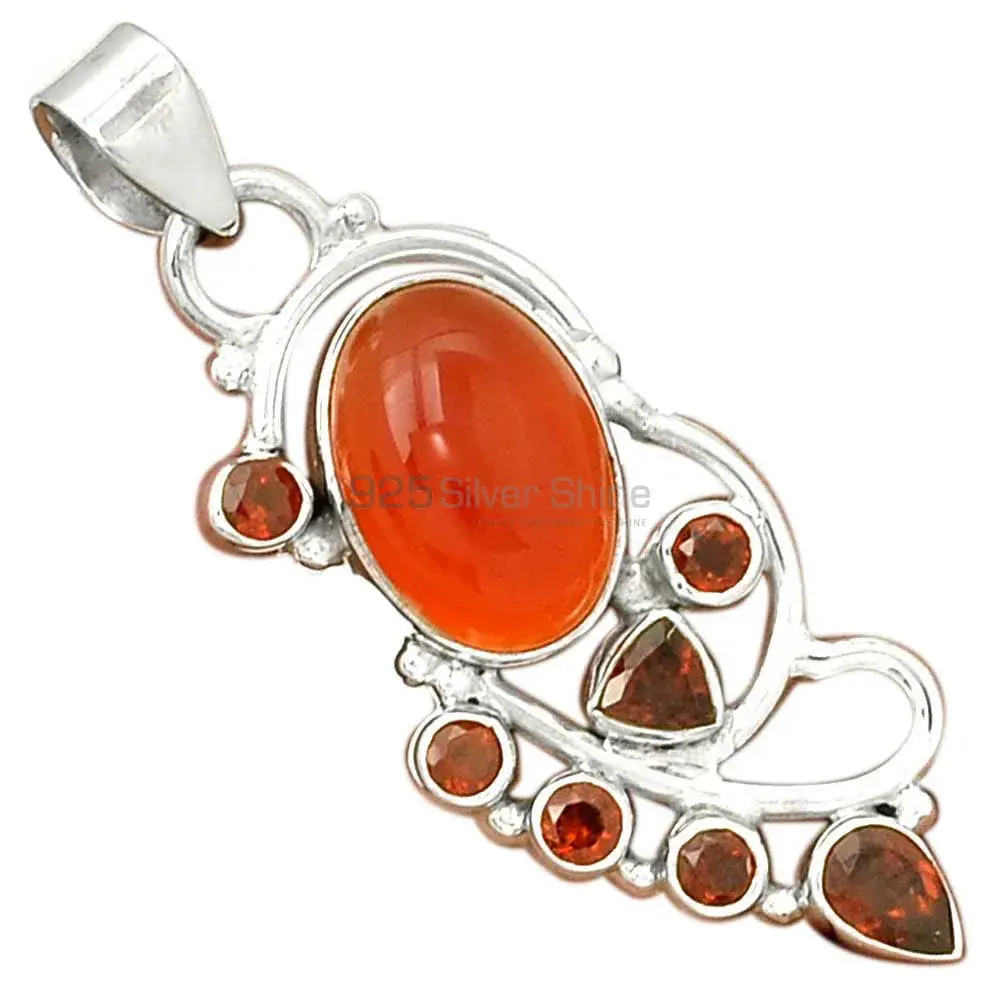 925 Fine Silver Pendants In Multi Gemstone Jewelry 925SP095-3_0