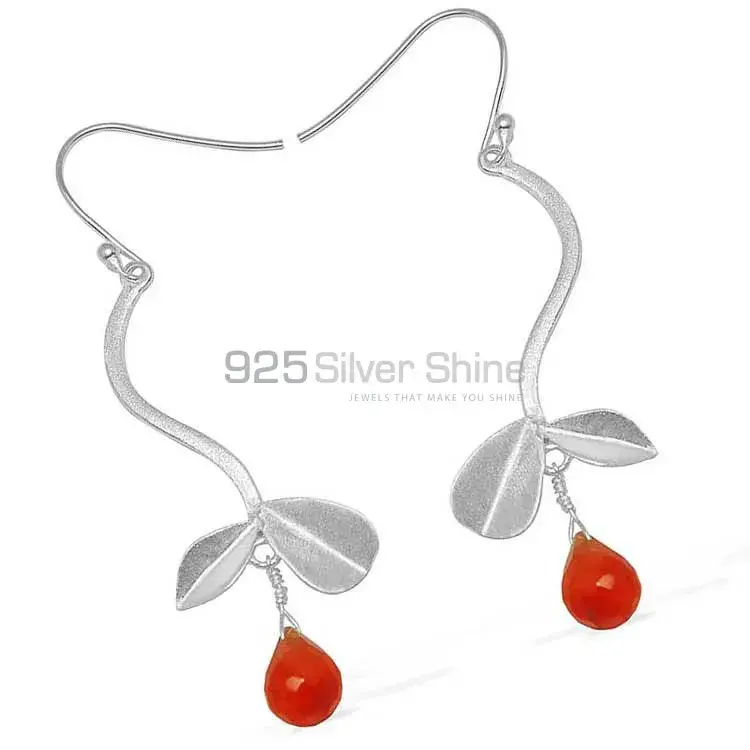 925 Solid Silver Earring In Carnelian Gemstone Jewelry 925SB728_0