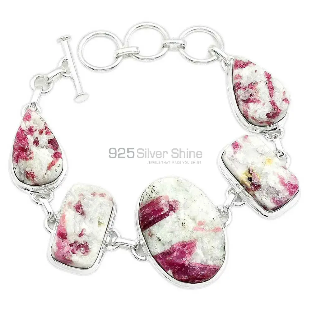925 Solid Silver Bracelets In Cinnabar in Quartz Gemstone Jewelry 925SB291-5