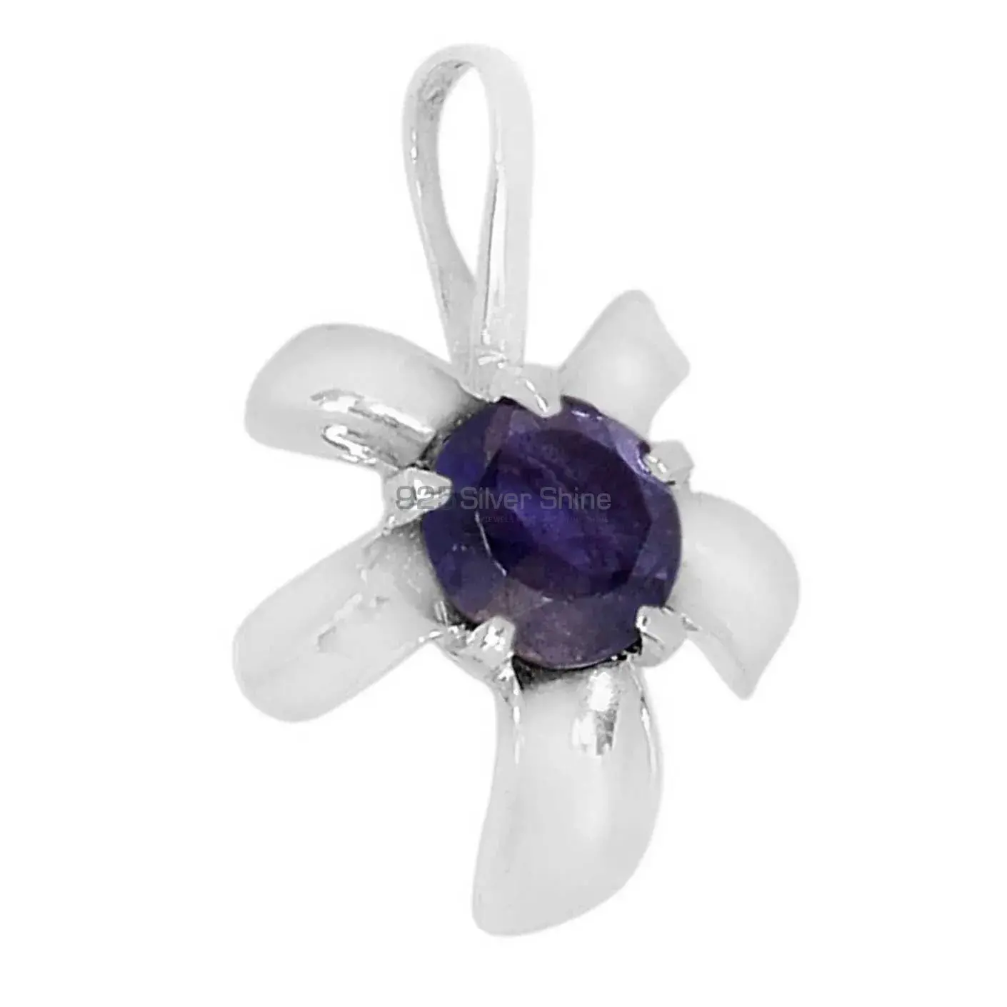 925 Solid Silver Pendants In Blue Sapphire Gemstone Jewelry 925SSP312-5_2