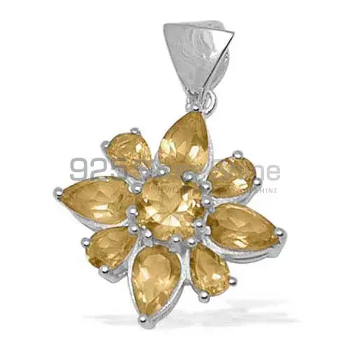 925 Solid Silver Pendants In Citrine Gemstone Jewelry 925SP1419_0