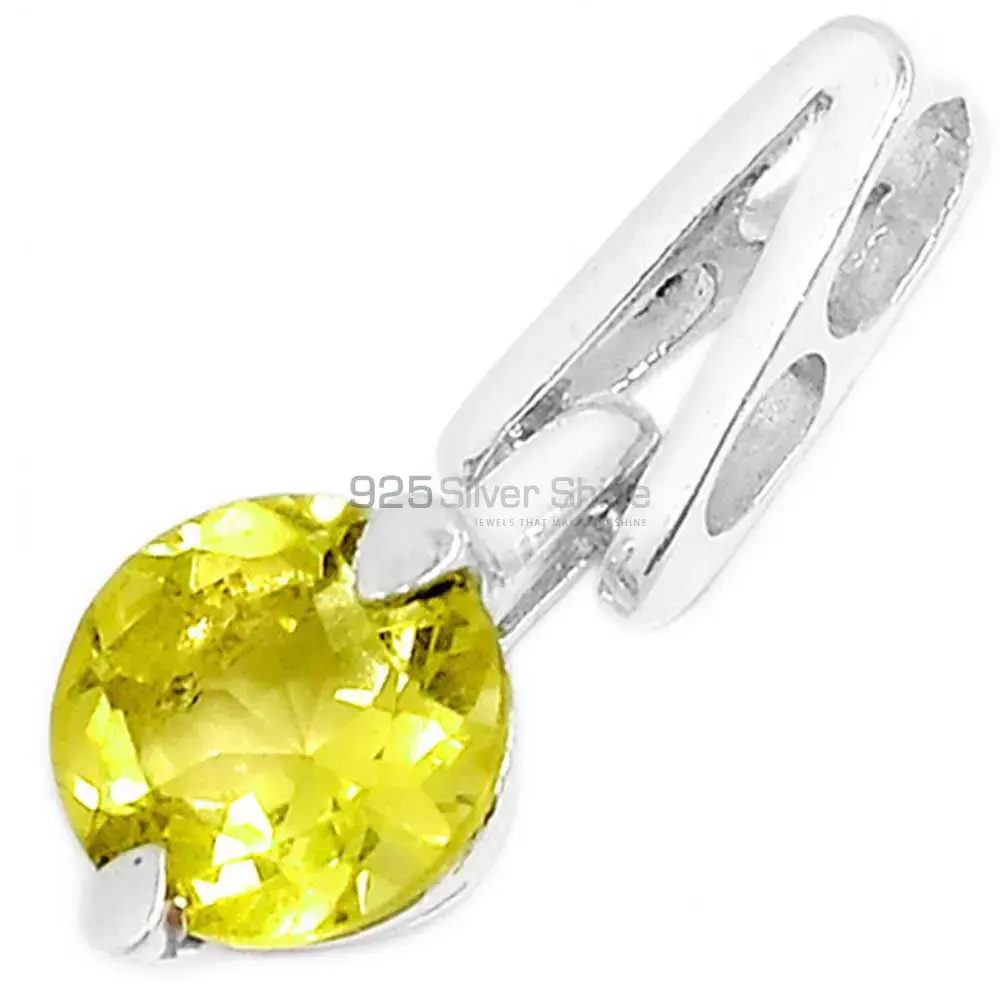 925 Solid Silver Pendants In Lemon Quartz Gemstone Jewelry 925SSP301-4_1