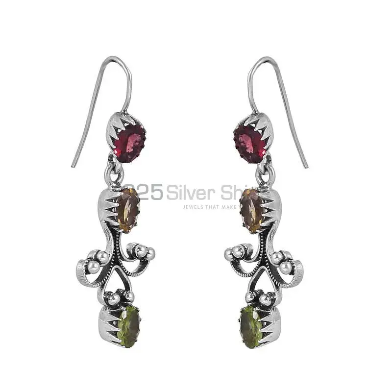925 Sterling Silver Earring In Natural Multi Gemstone Jewelry 925SE08_2