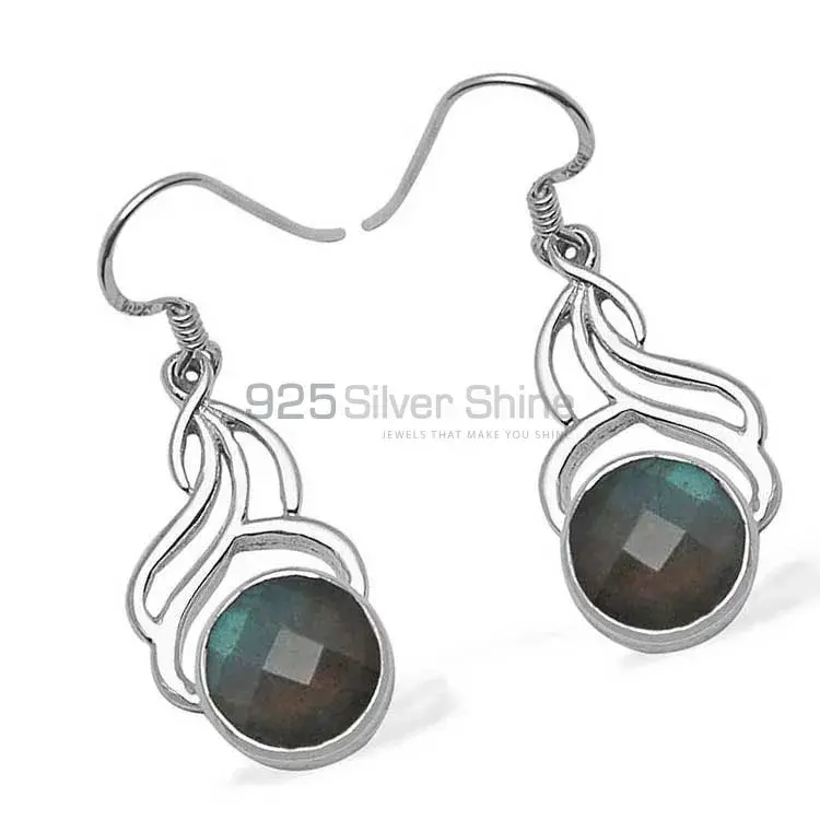 925 Sterling Silver Earrings In Genuine Labradorite Gemstone 925SE802_0