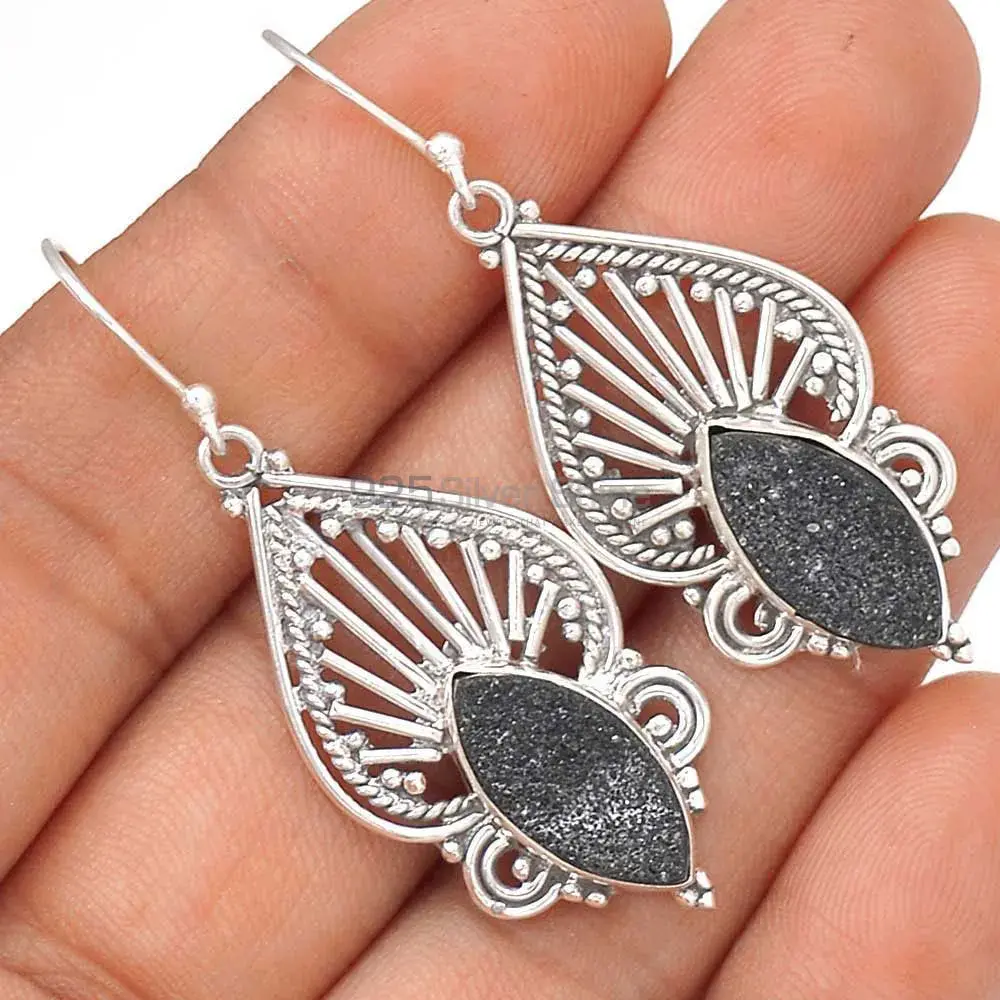925 Sterling Silver Earrings In Natural Druzy Gemstone 925SE2643_2