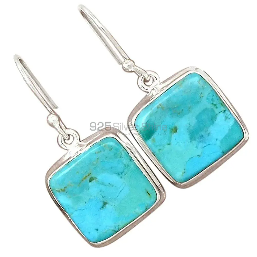 925 Sterling Silver Earrings In Natural Turquoise Gemstone 925SE2806_3