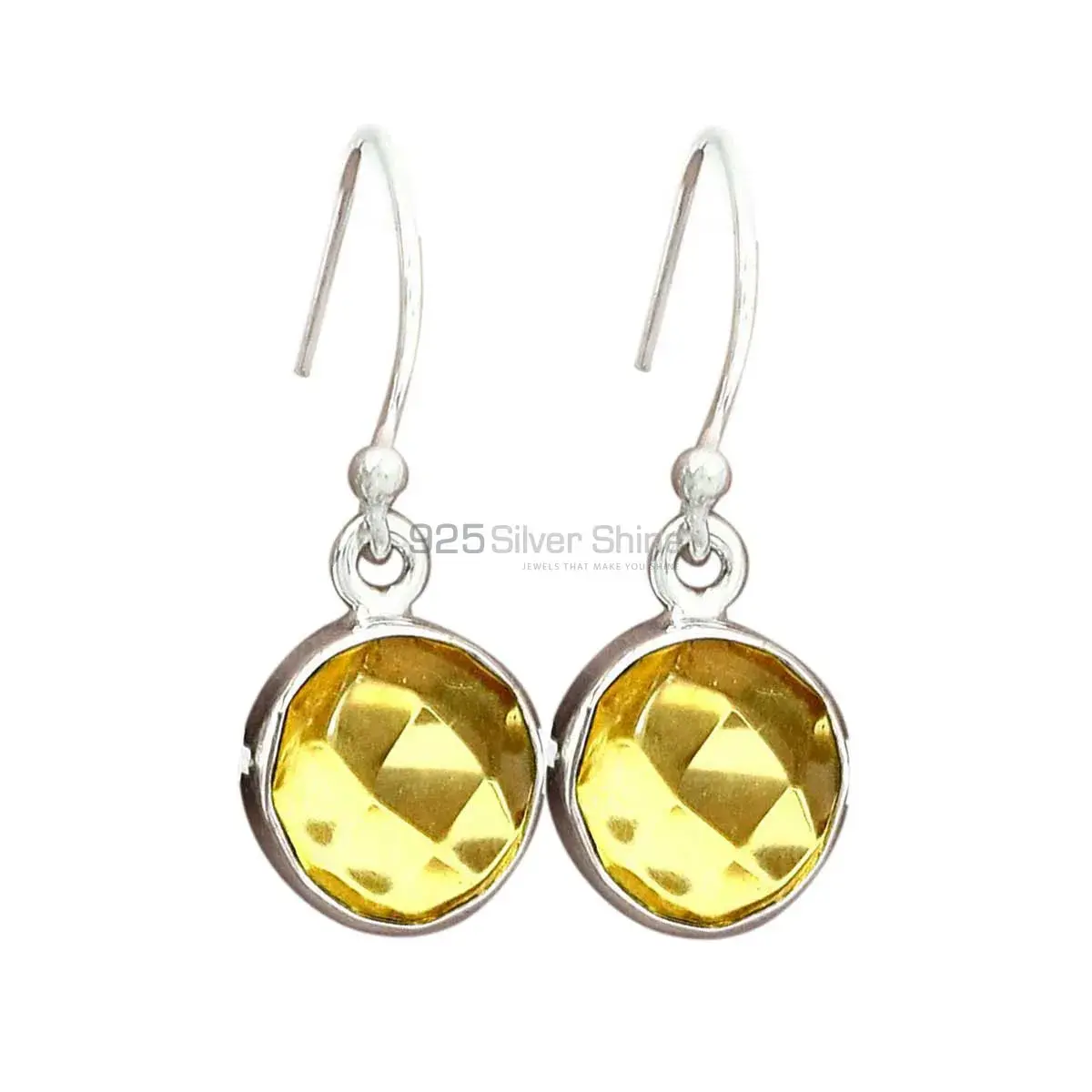 925 Sterling Silver Earrings In Semi Precious Citrine Gemstone 925SE2751_2