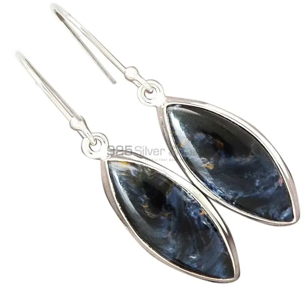 925 Sterling Silver Earrings In Genuine Pietersite Gemstone 925SE2362_8