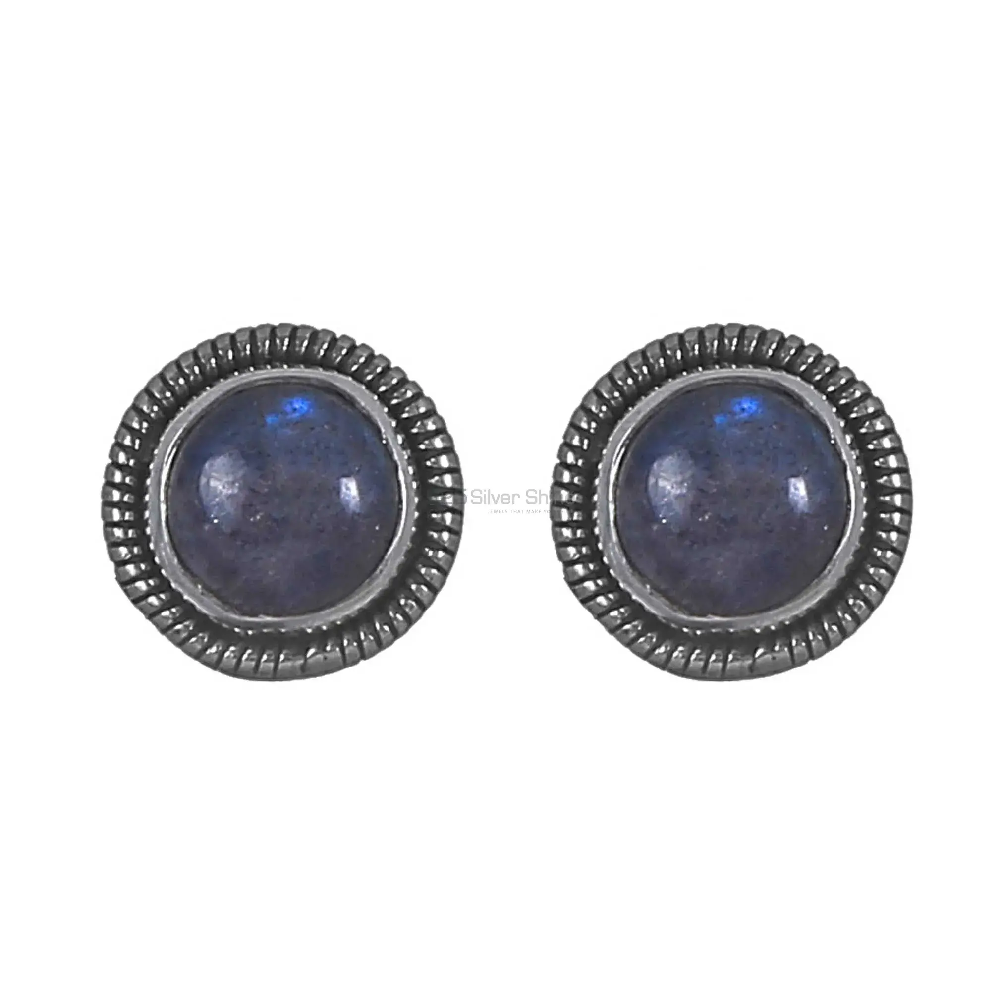 925 Sterling Silver Earrings In Semi Precious Labradorite Gemstone 925SE251_1