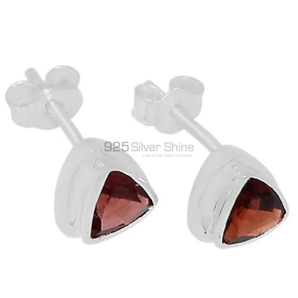 925 Sterling Silver Earrings In Natural Garnet Gemstone 925SE323_0