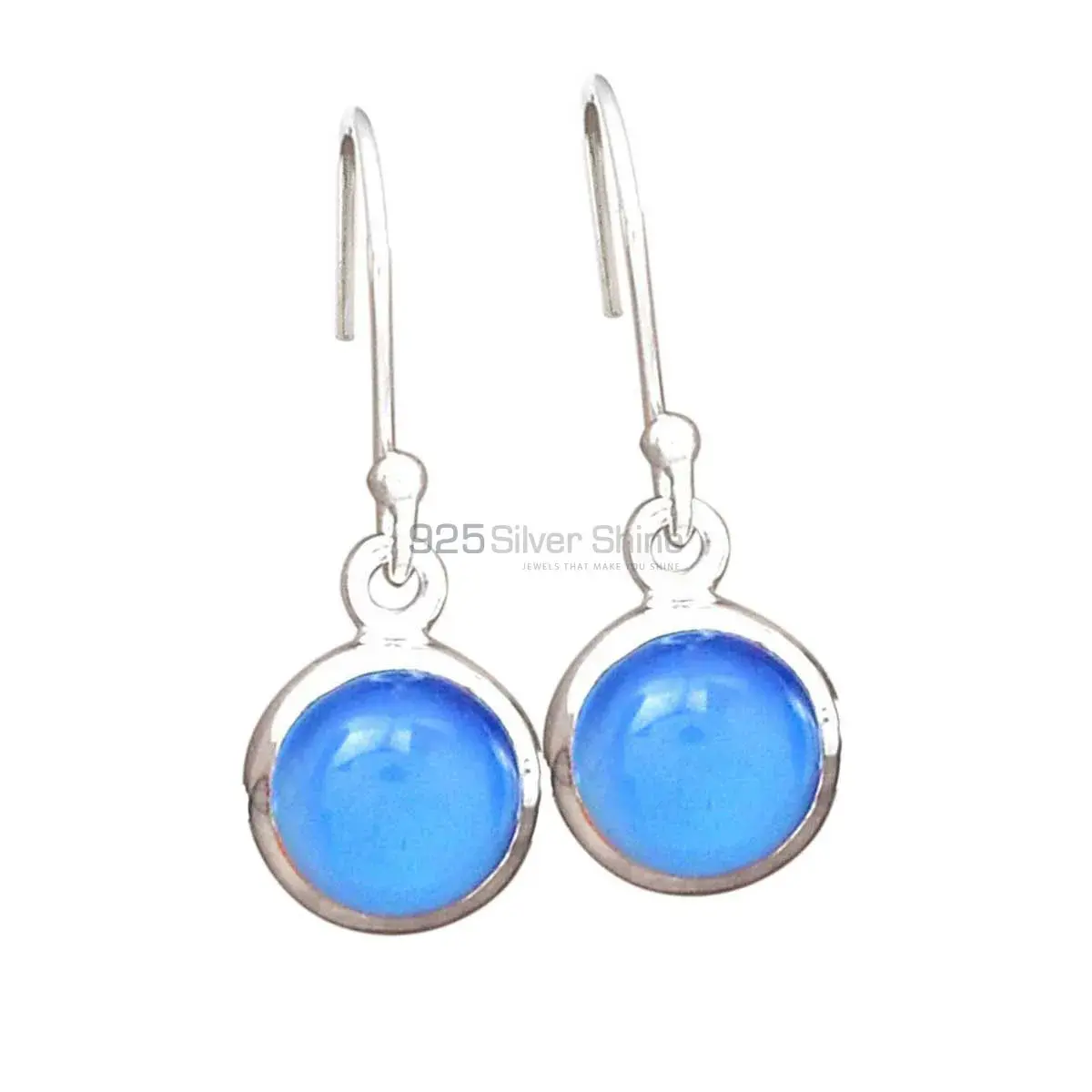 925 Sterling Silver Handmade Earrings In Chalcedony Gemstone Jewelry 925SE2744_0
