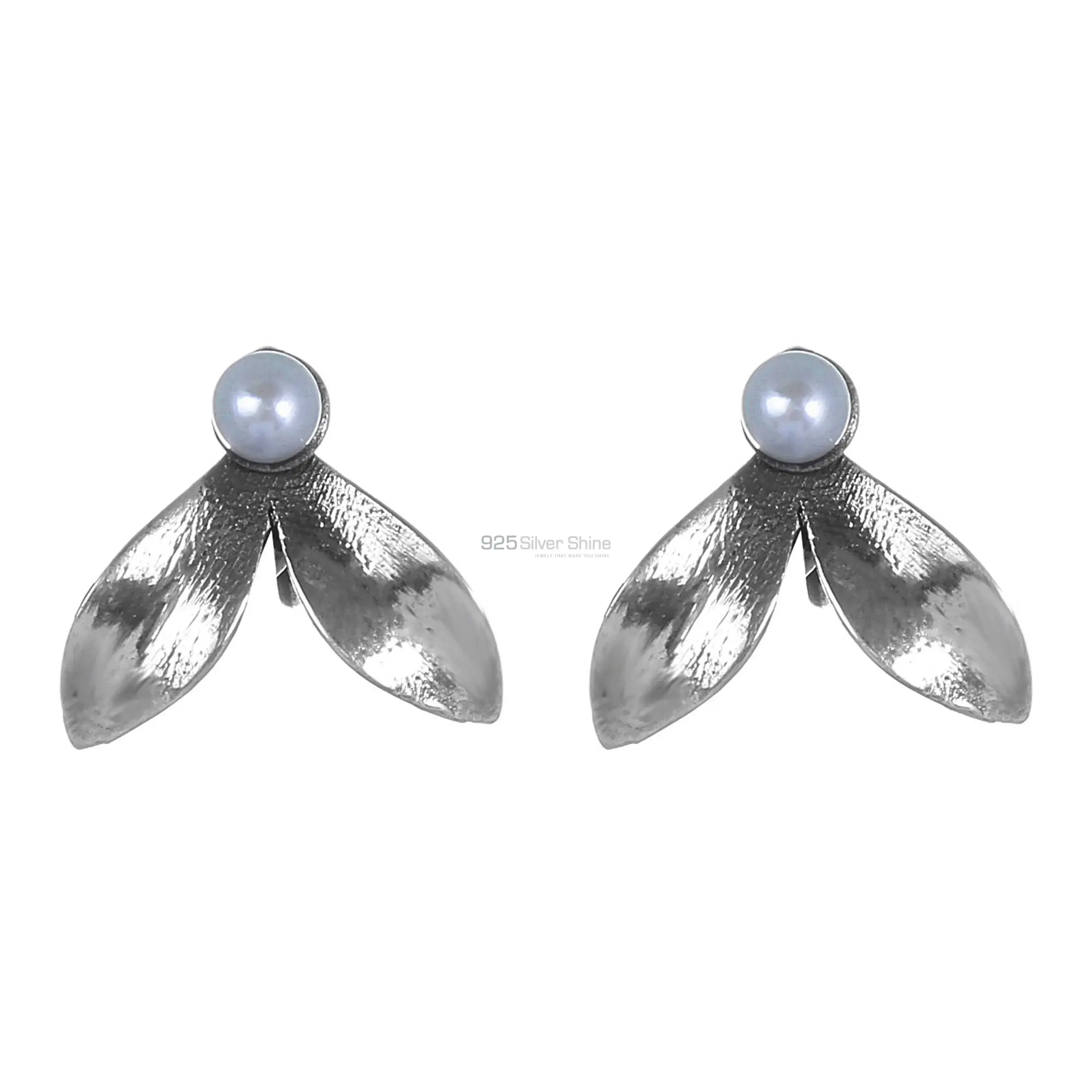 925 Sterling Silver Handmade Earrings In Pearl Gemstone Jewelry 925SE273_1