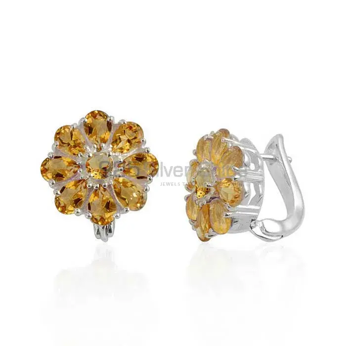 925 Sterling Silver Handmade Earrings In Citrine Gemstone Jewelry 925SE983_0