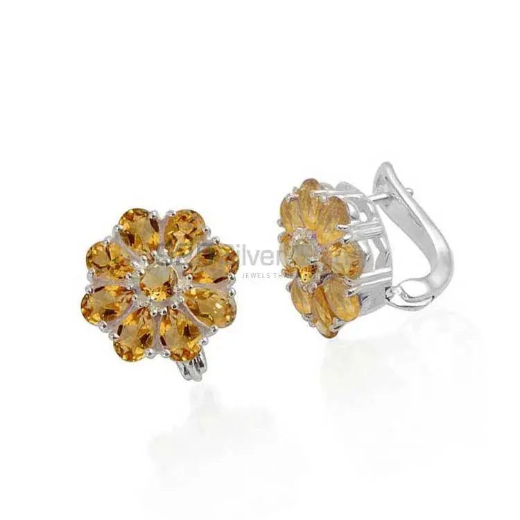 925 Sterling Silver Handmade Earrings In Citrine Gemstone Jewelry 925SE983_1