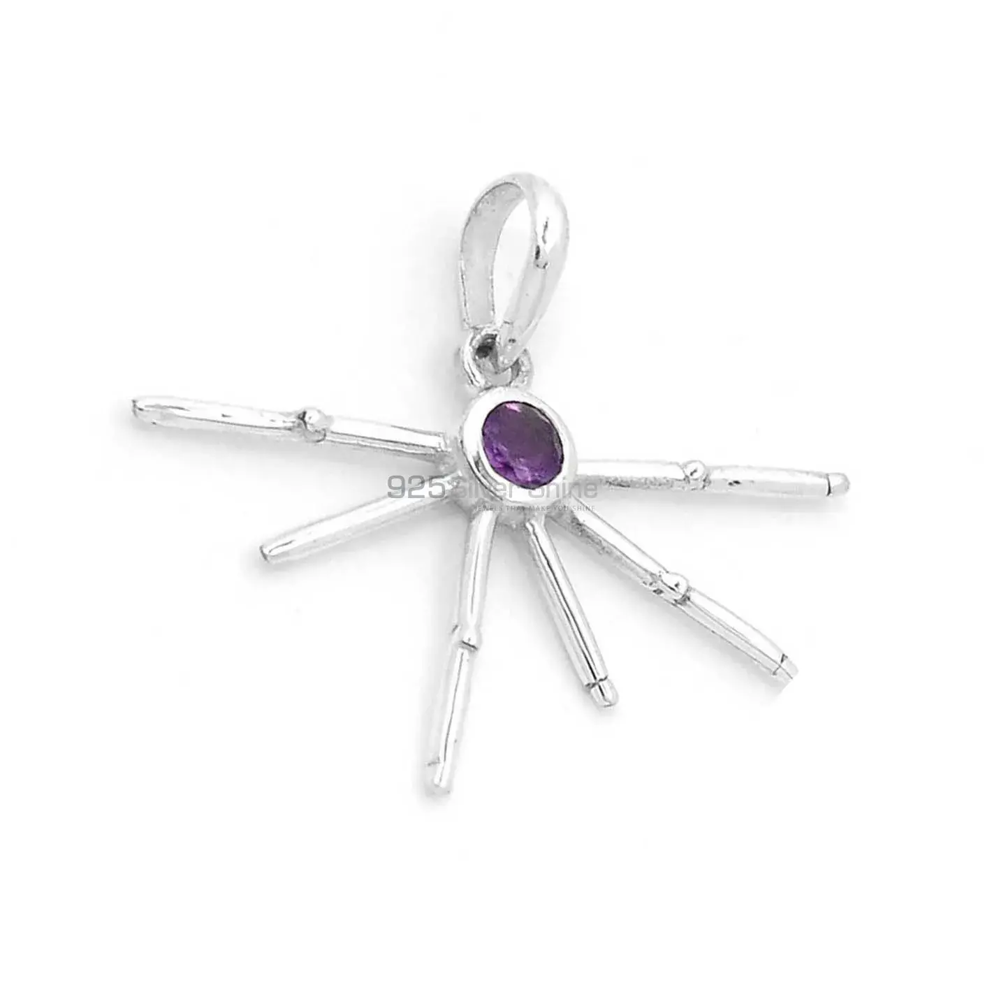 925 Sterling Silver Handmade Pendants In Amethyst Gemstone Jewelry 925SSP323-1_2