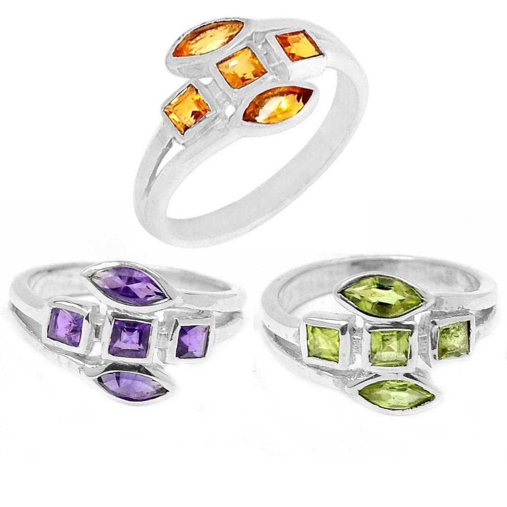 925 Sterling Silver Handmade Rings In Citrine Gemstone Jewelry 925SR887_2