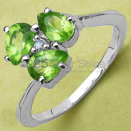 925 Sterling Silver Handmade Rings In Peridot Gemstone Jewelry 925SR3147_1