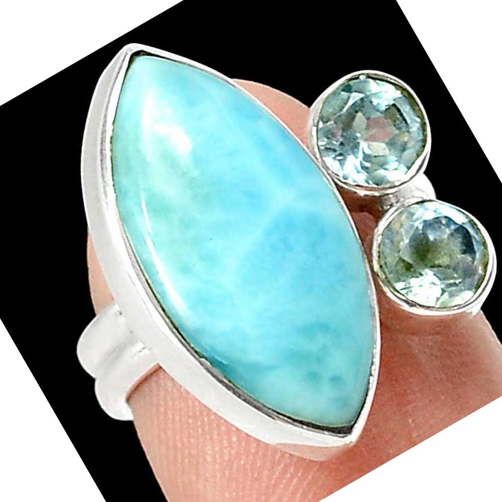 925 Sterling Silver Rings In Genuine Multi Gemstone 925SR1025_0