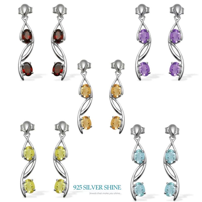 925 Sterling Silver Handmade Earrings In Citrine Gemstone Jewelry 925SE1072_2