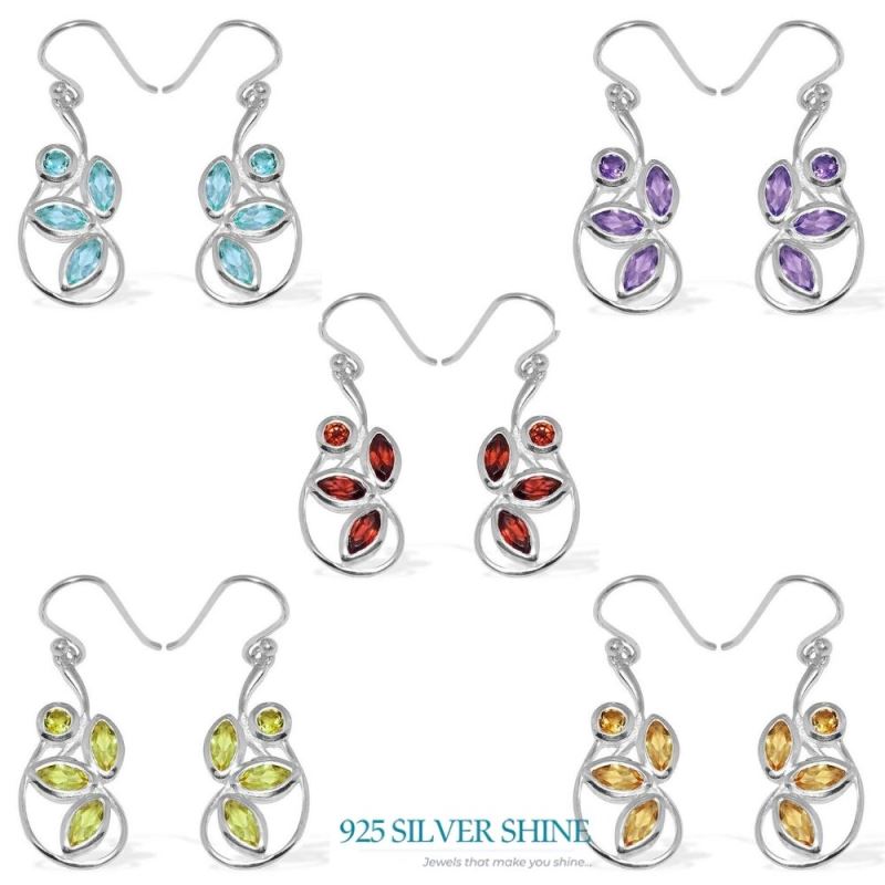 925 Sterling Silver Handmade Earrings In Garnet Gemstone Jewelry 925SE1148_2