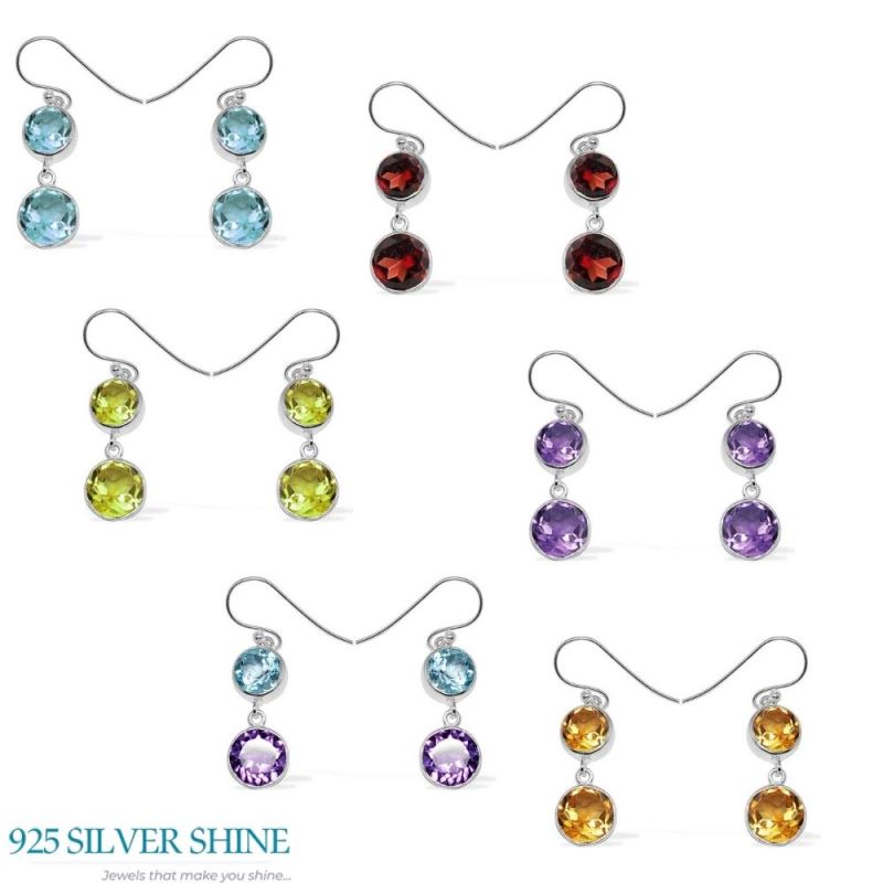 925 Sterling Silver Earrings In Lemon Quartz Gemstone Jewelry 925SE1155_2
