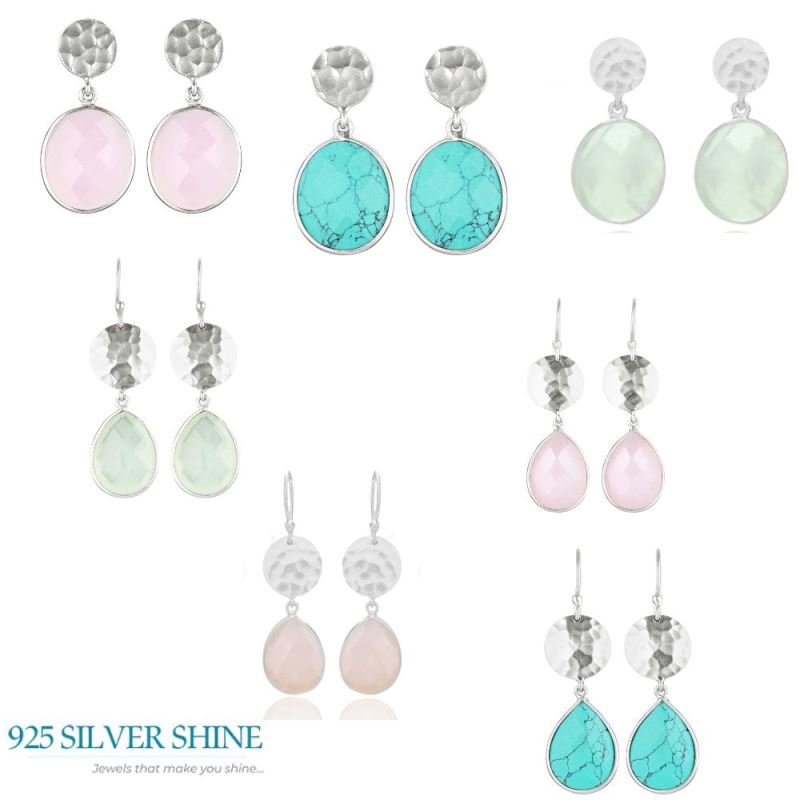 Genuine Crystal Gemstone Earrings In 925 Sterling Silver 925SE1845_2