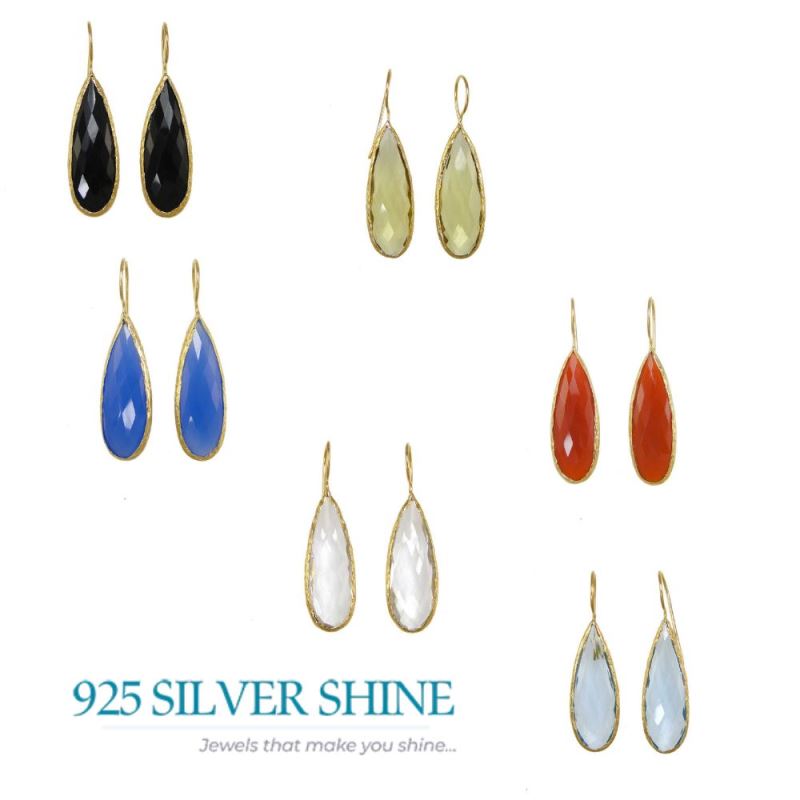 925 Sterling Silver Earrings In Carnelian Gemstone Jewelry 925SE1967_2