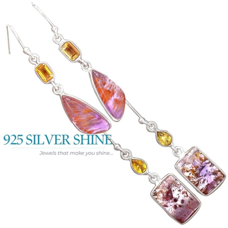 Fine 925 Sterling Silver Earrings In Semi Precious Multi Gemstone 925SE2495_3