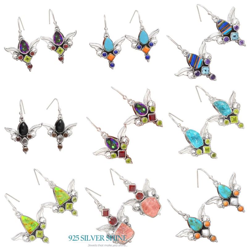 925 Sterling Silver Earrings In Multi Gemstone Jewelry 925SE2623_3