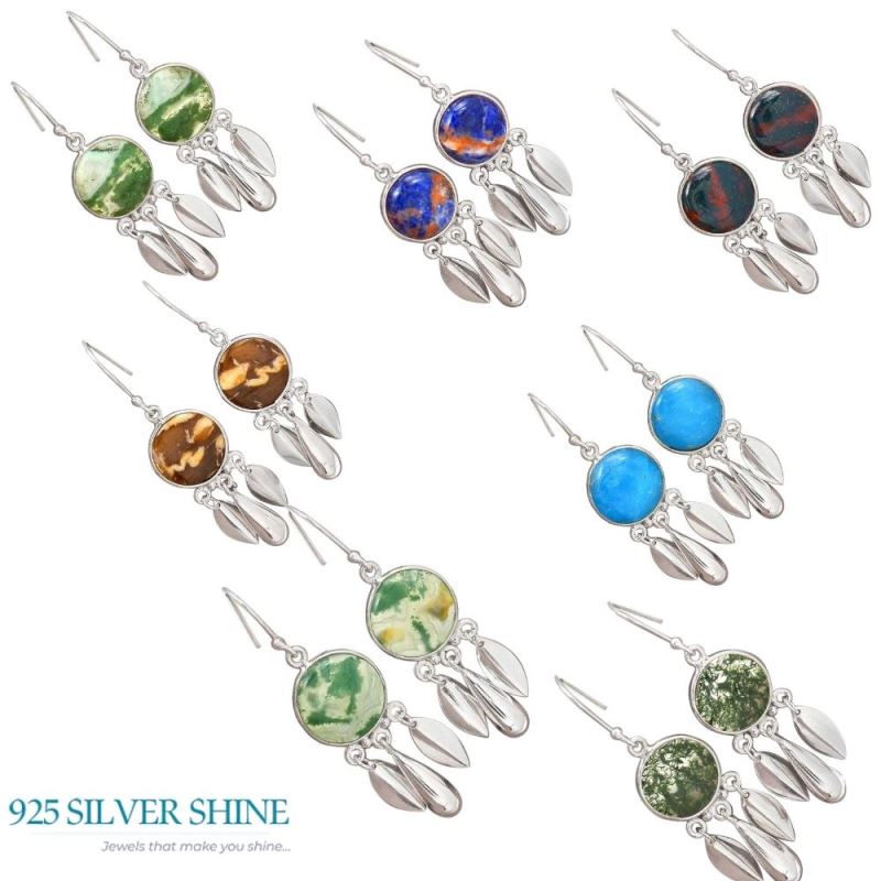 925 Sterling Silver Earrings In Canadian Nephrite Jade Gemstone Jewelry 925SE2773_3