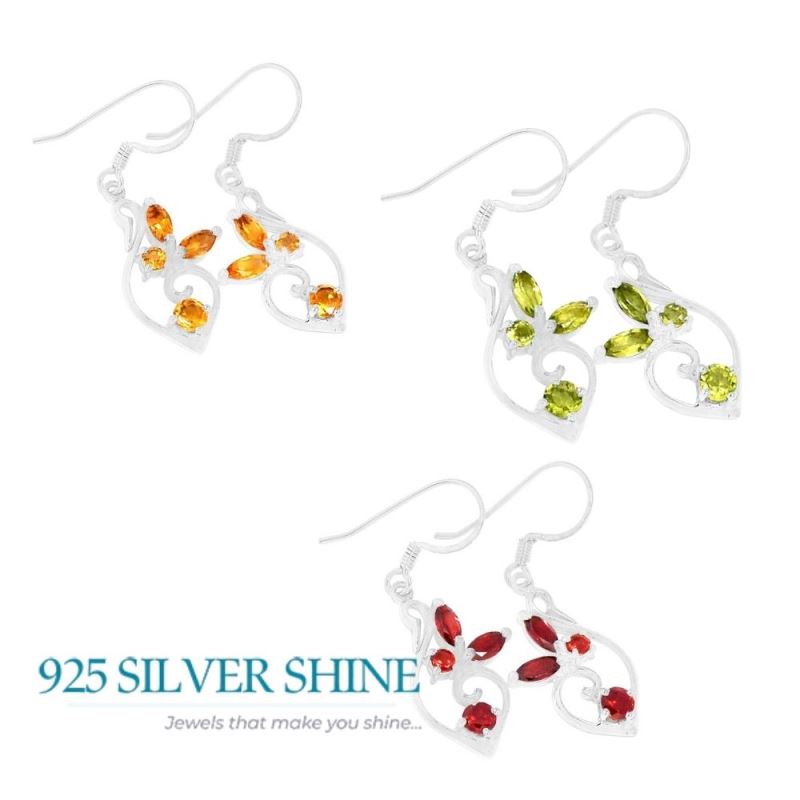 Natural Peridot Gemstone Earrings In 925 Sterling Silver Jewelry 925SE420_0