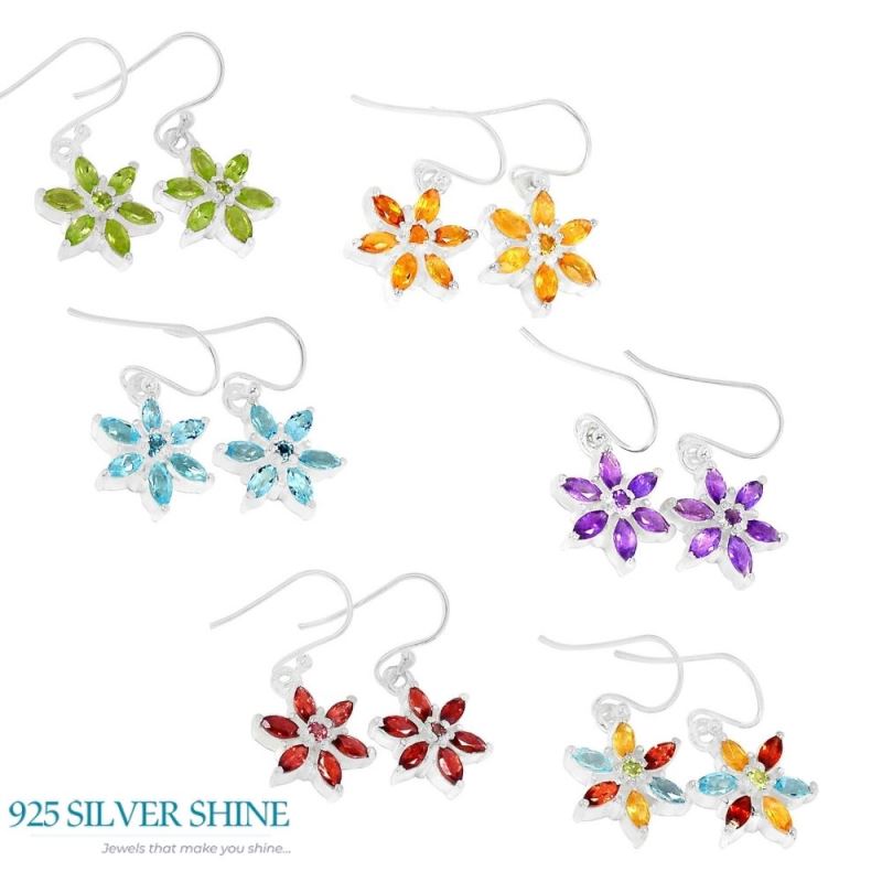Semi Precious Peridot Gemstone Earrings In 925 Sterling Silver Jewelry 925SE500_0