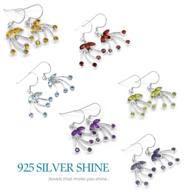 925 Sterling Silver Handmade Earrings In Citrine Gemstone Jewelry 925SE516_1