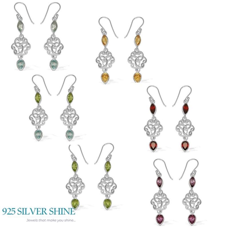 925 Sterling Silver Handmade Earrings In Citrine Gemstone Jewelry 925SE743_1