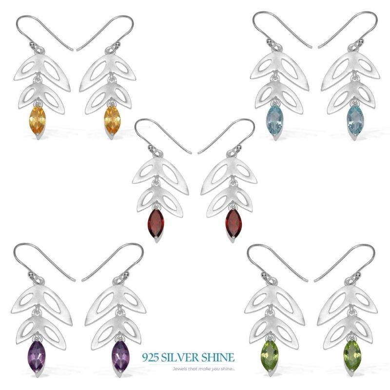 925 Sterling Silver Earrings In Peridot Gemstone Jewelry 925SE760_2
