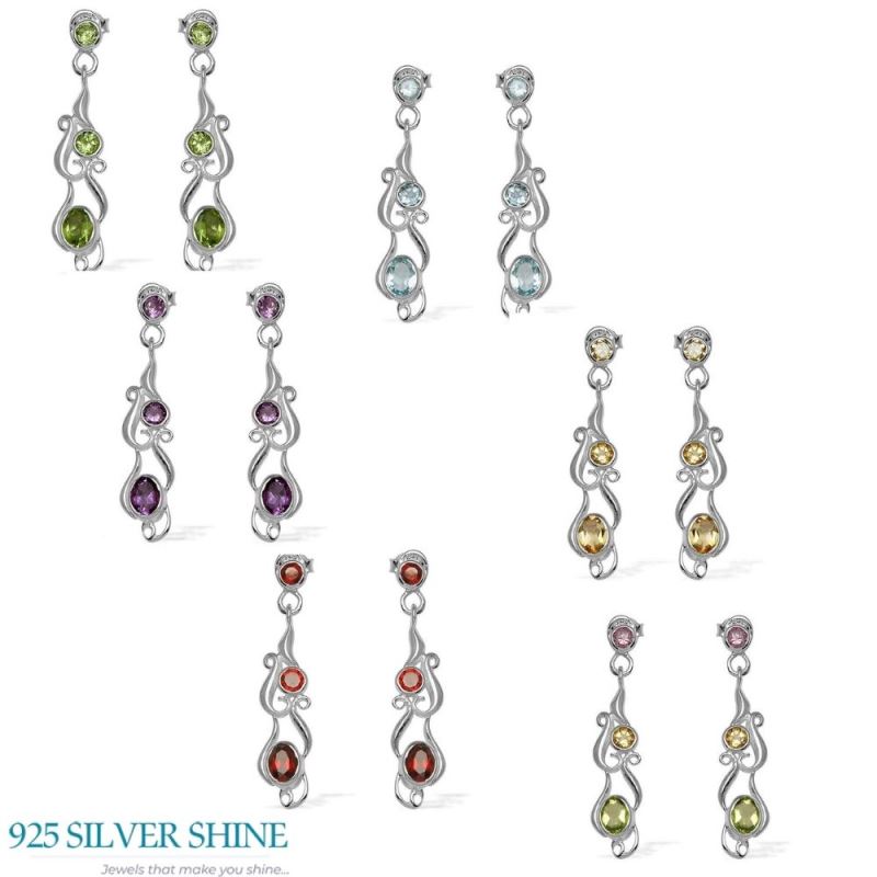 925 Sterling Silver Handmade Earrings In Peridot Gemstone Jewelry 925SE771_2