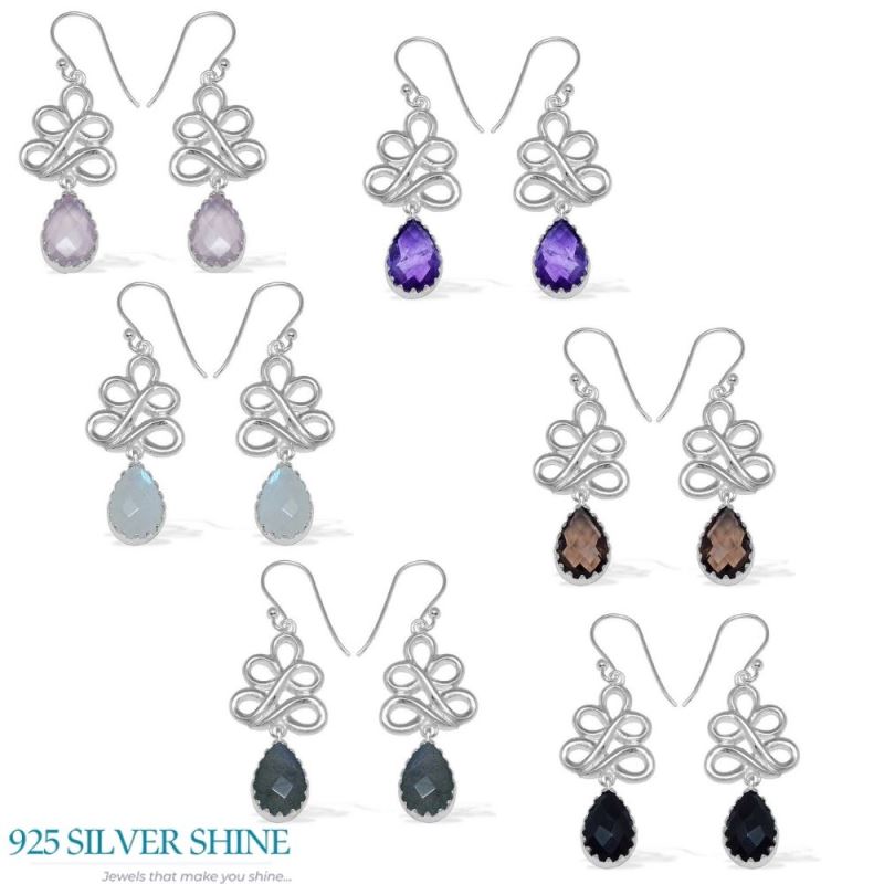 925 Sterling Silver Handmade Earrings In Smoky Quartz Gemstone Jewelry 925SE836_2