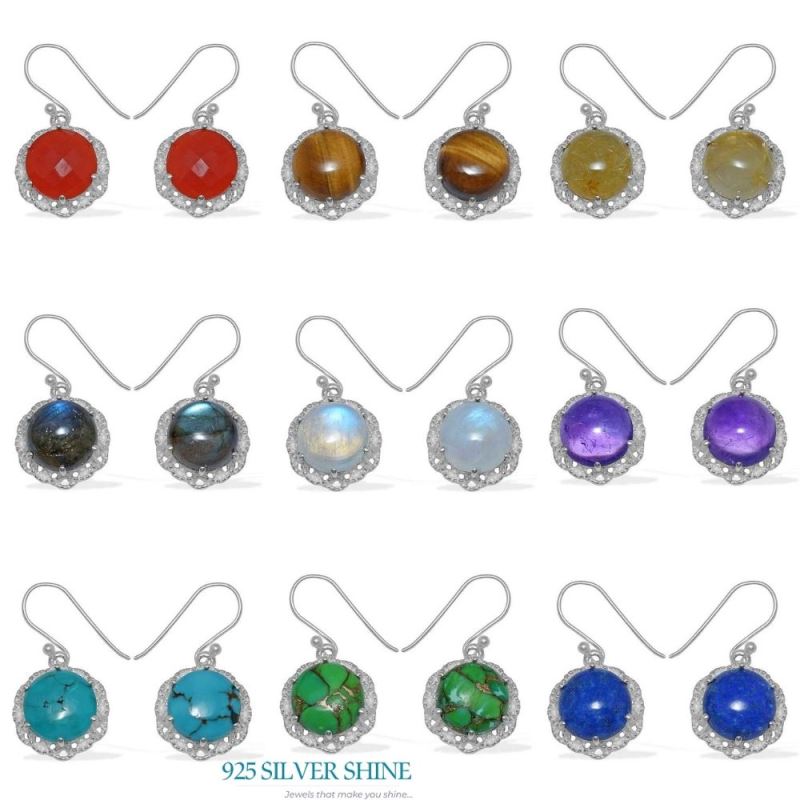 925 Sterling Silver Handmade Earrings In Amethyst Gemstone Jewelry 925SE847_2