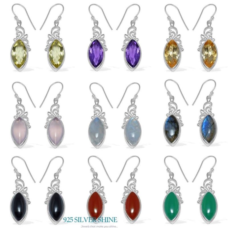 Natural Rainbow Moonstone Earrings In 925 Sterling Silver 925SE861_2