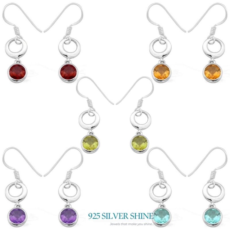 Natural Citrine Gemstone Earrings In 925 Sterling Silver Jewelry 925SE973_2