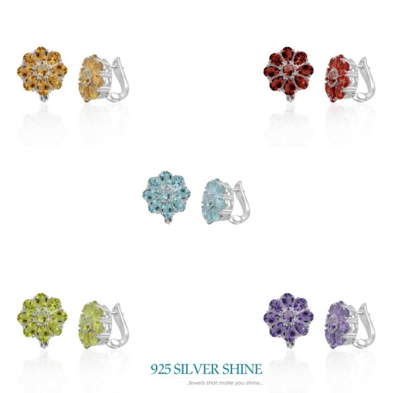 925 Sterling Silver Handmade Earrings In Citrine Gemstone Jewelry 925SE983_2