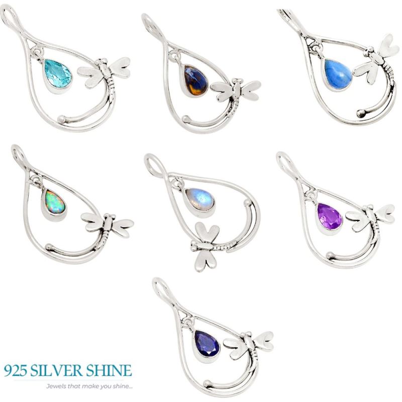 925 Solid Silver Pendants In Opal Gemstone Jewelry 925SP105-7_3