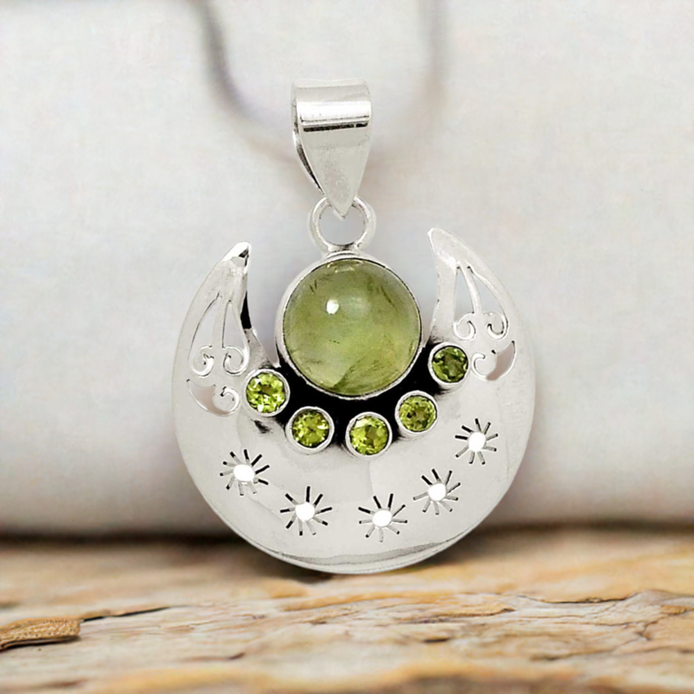Multi Gemstone Handmade Pendants In 925 Sterling Silver Jewelry 925SP117-1