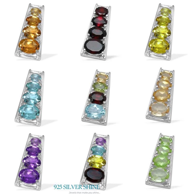 Solid Sterling Silver Handmade Pendants In Multi Gemstone Jewelry 925SP1422_2