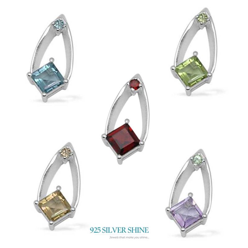 925 Fine Silver Pendants In Garnet Gemstone Jewelry 925SP1440_2