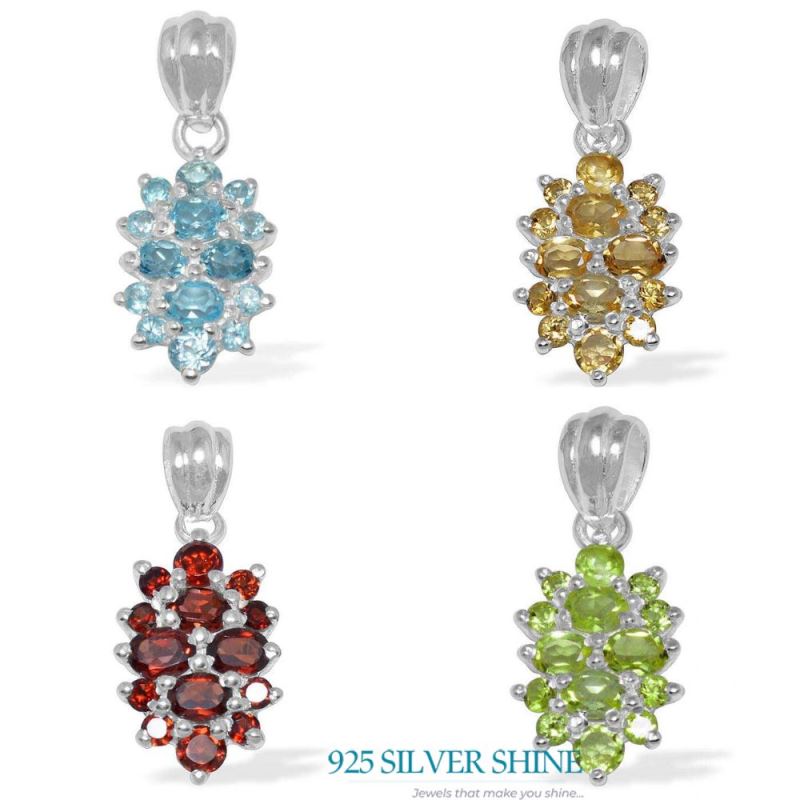 Blue Topaz Gemstone Pendants In Solid Sterling Silver Jewelry 925SP1492_2